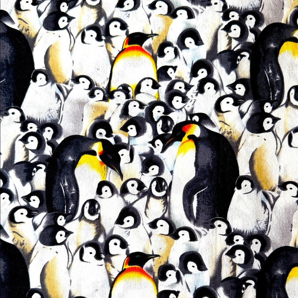 Penguin Print Fabric ~2.9 yards Cotton